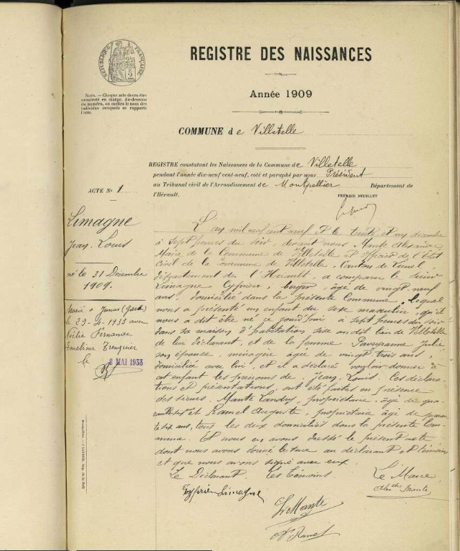 Acte de naissance