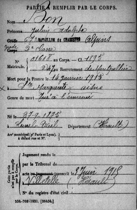 archive guerre mort pour la france