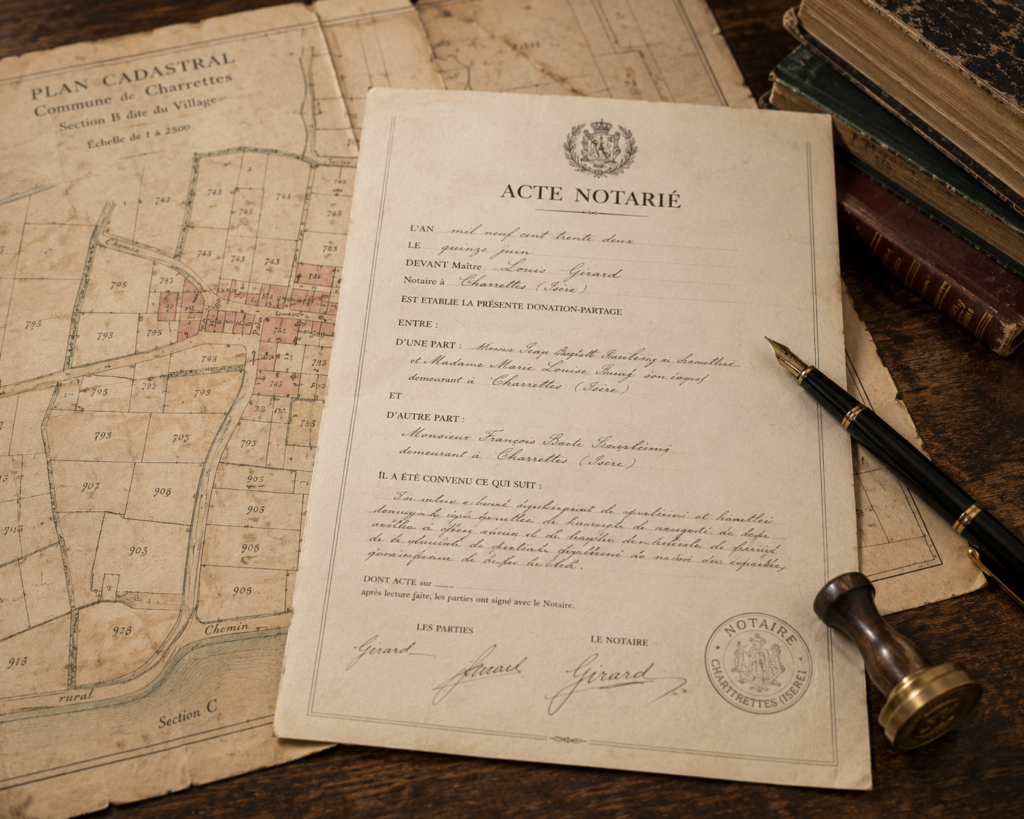 acte notarié cadastre ancien